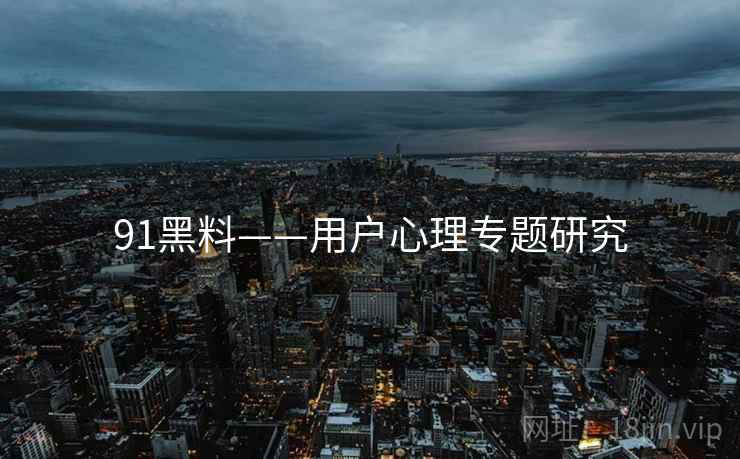 91黑料——用户心理专题研究  第2张