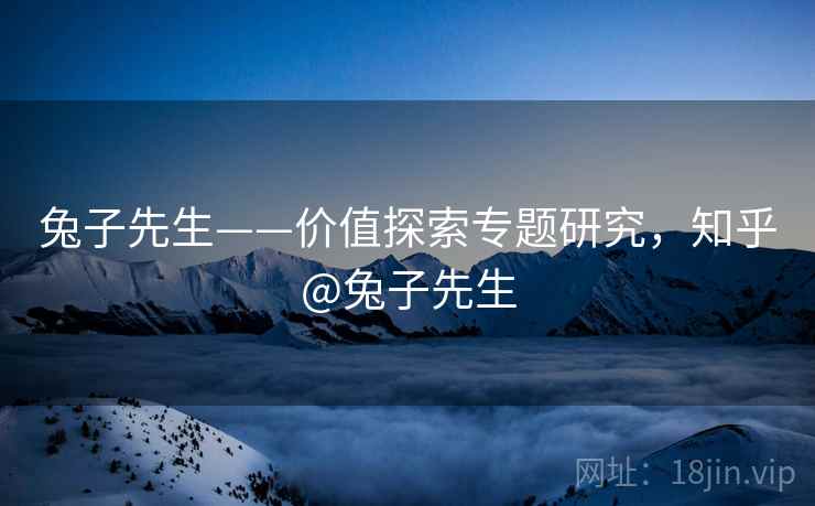 兔子先生——价值探索专题研究，知乎@兔子先生  第2张