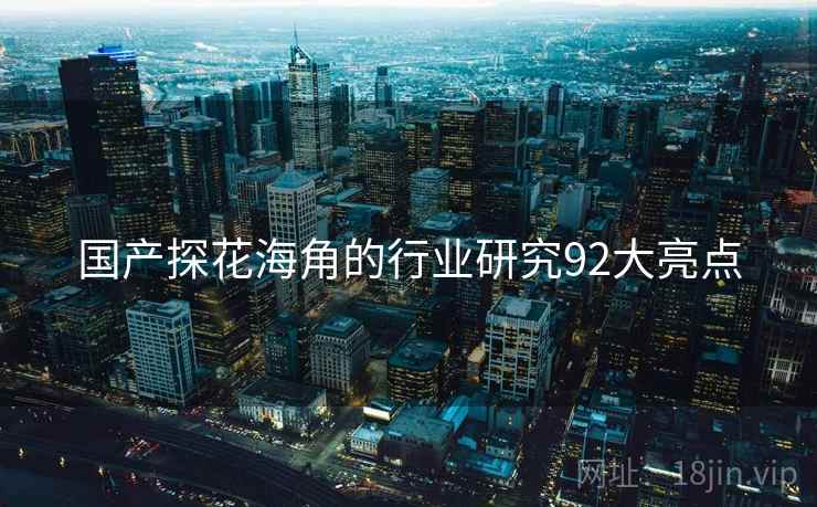 国产探花海角的行业研究92大亮点  第2张